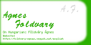 agnes foldvary business card